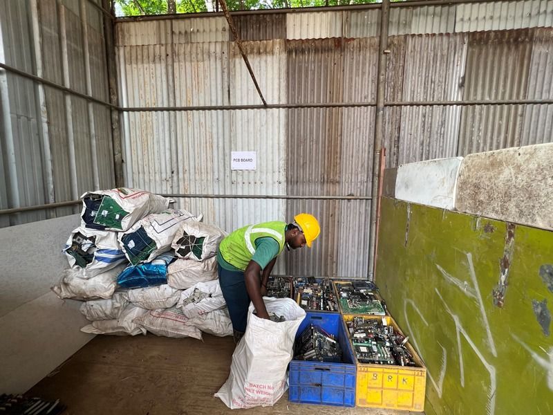 Segregated stock awaiting transfer to the recycler